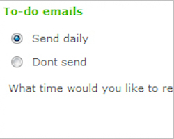 Wrike - set time for to-do emails