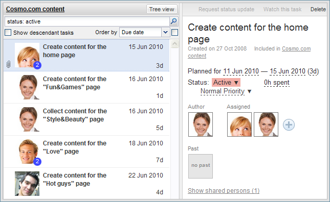 task view avatars