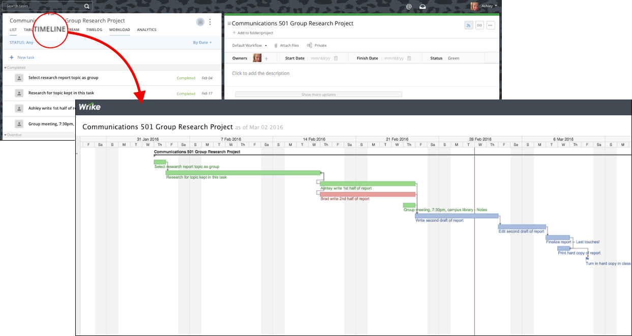 How to Complete Your Student Projects on Time with Wrike's Timeline