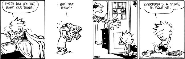 Calvin & Hobbes on routines