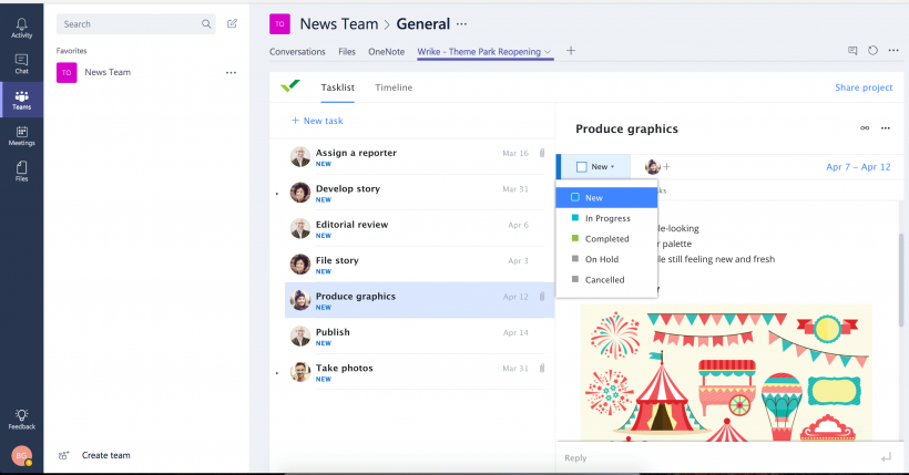 Microsoft Teams Gantt Chart App