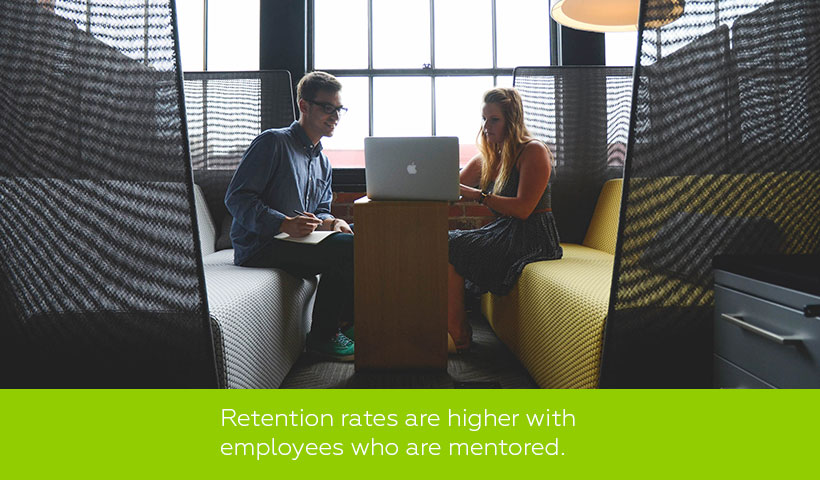 Retention is higher with employees who are mentored