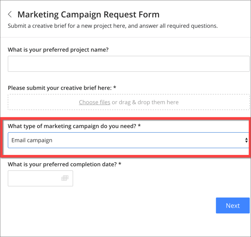 Build your dynamic request form