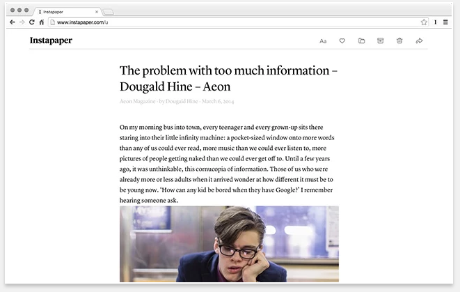 Instapaper - 51 Chrome Browser Extensions to Amplify Your Productivity