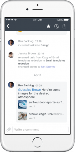Nuevo diseño de app de Wrike para iOS - app para móvil de Wrike