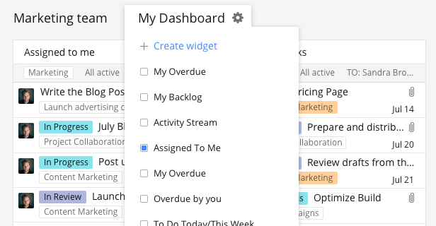 Create Widgets Right From the Dashboard View