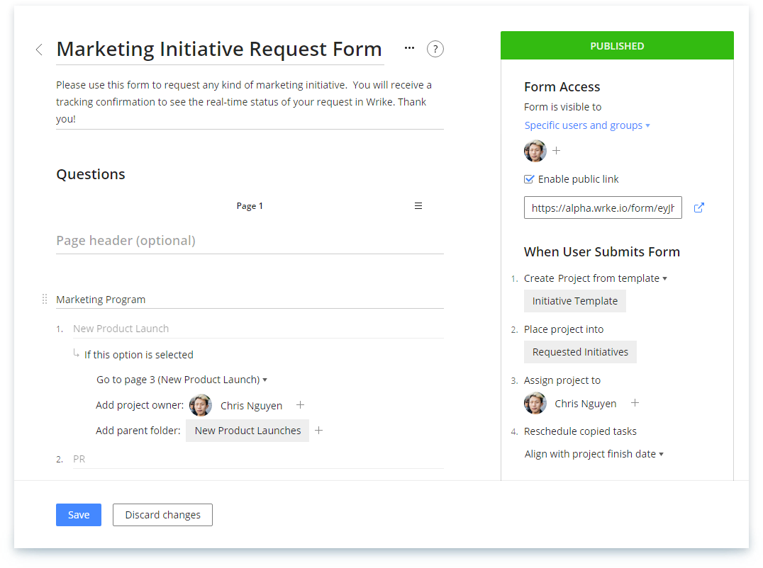 Marketing Initiative Request Form