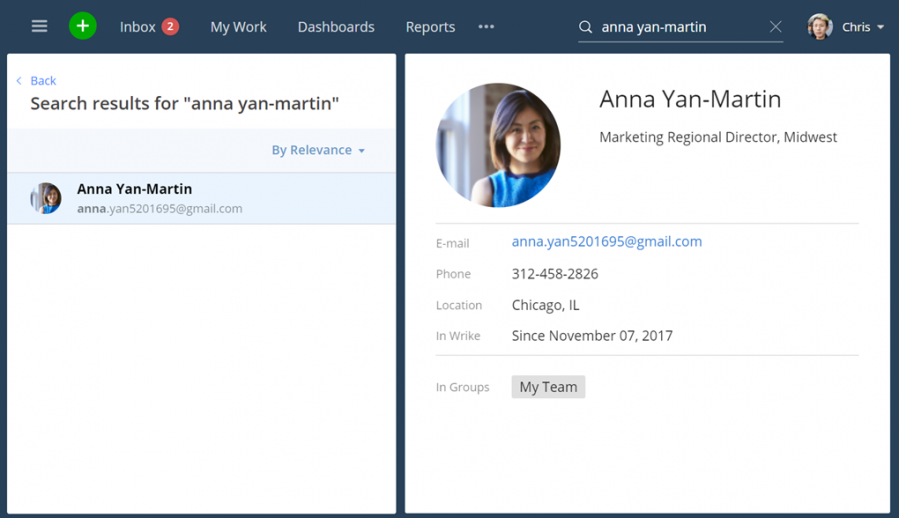 New search & collaborate faster -  Quickly Find and Contact Team Members