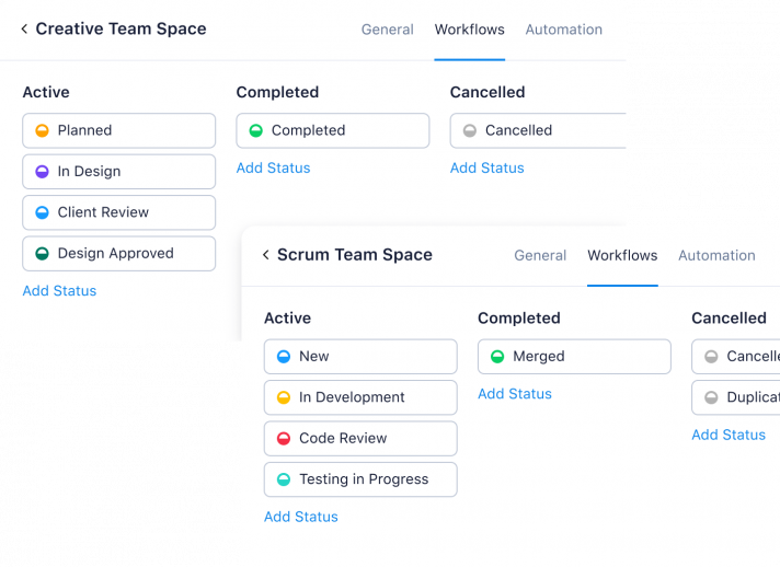 Wrike screenshot of workflow, illustrating showing how it can be customized and adjusted to fit project tracker needs