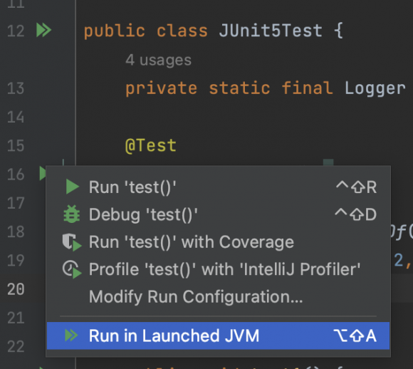run in launched jvm