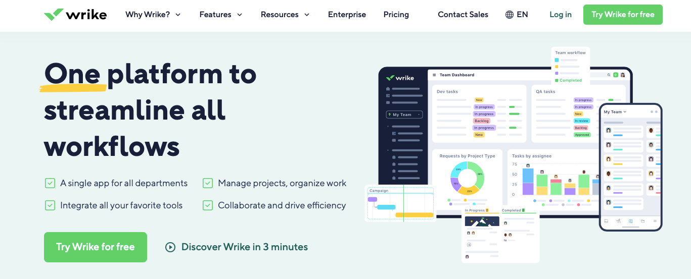 wrike webpage