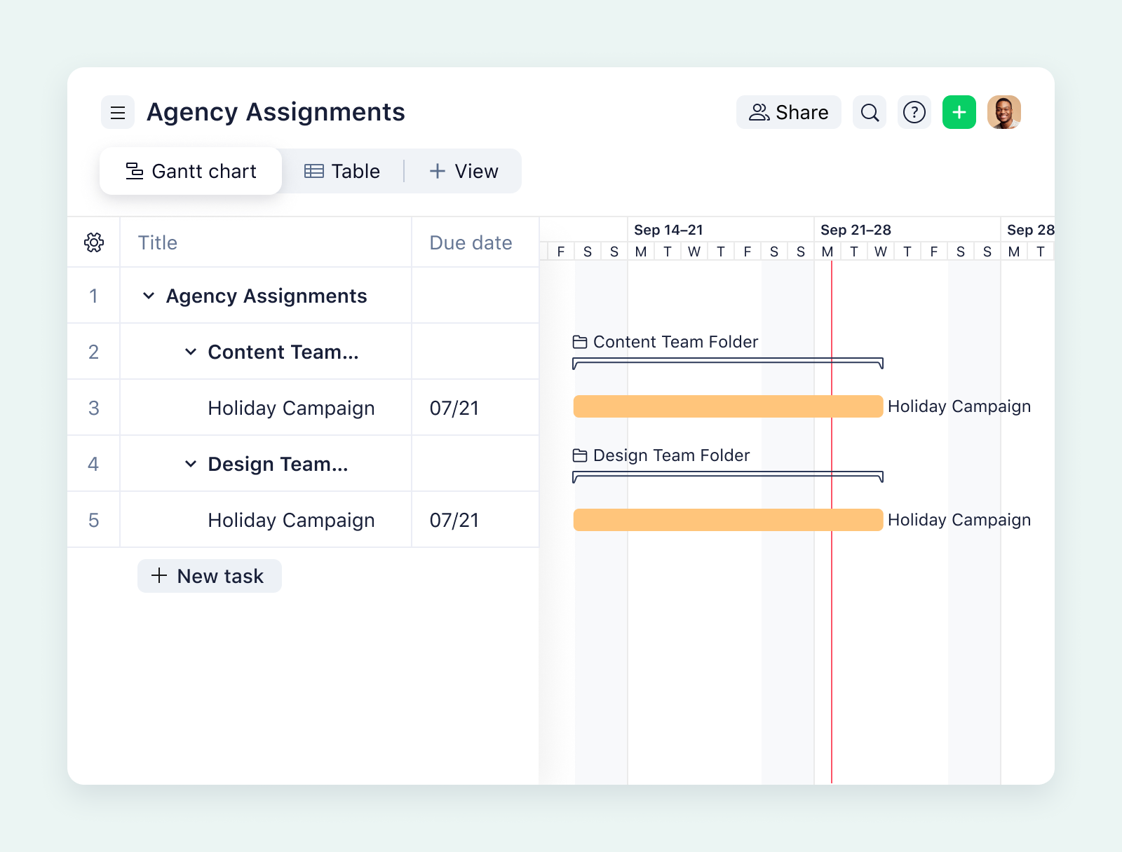 product screenshot of wrike cross-tagging on aqua background