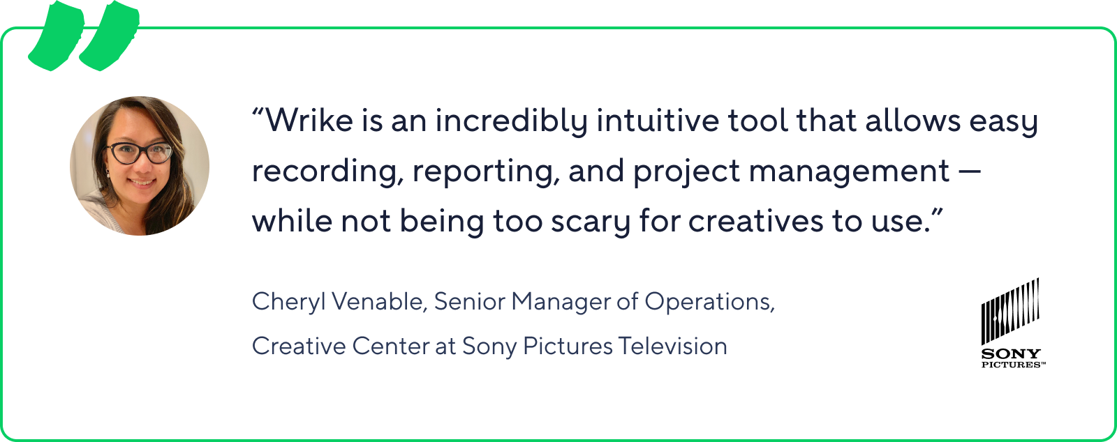 sony pictures television quote from cheryl venable