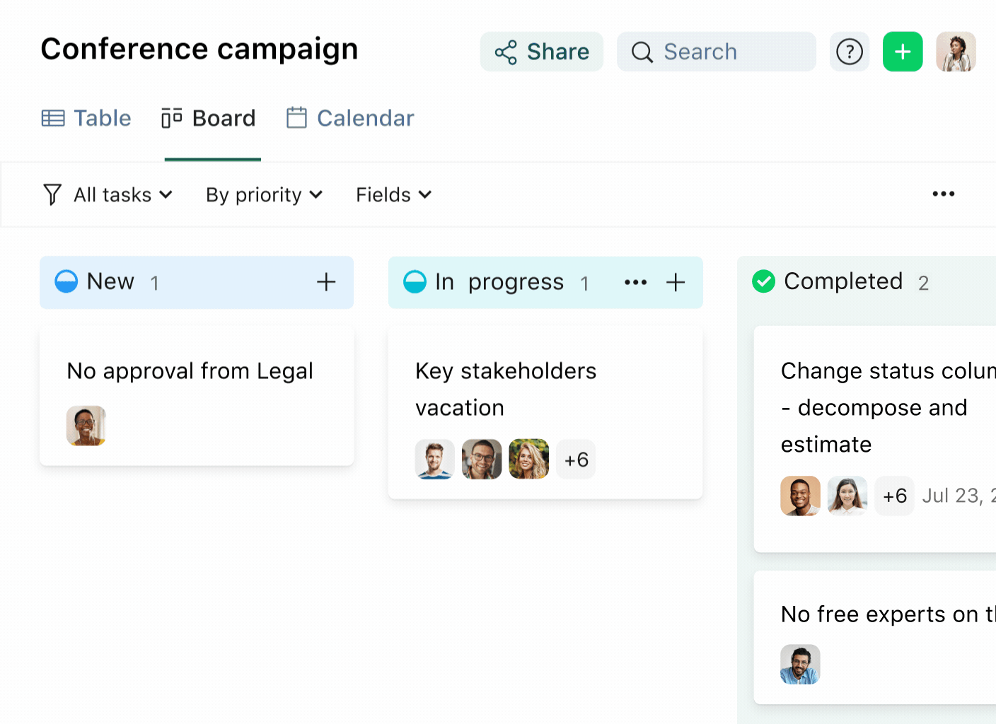 gif of wrike board view