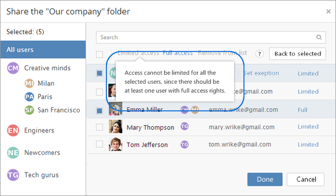 Wrike Enterprise Folder Permissions Full Access Last User