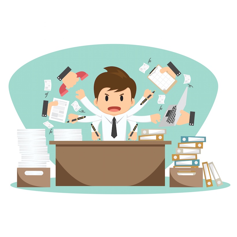 clipart of worker at desk - photo #45