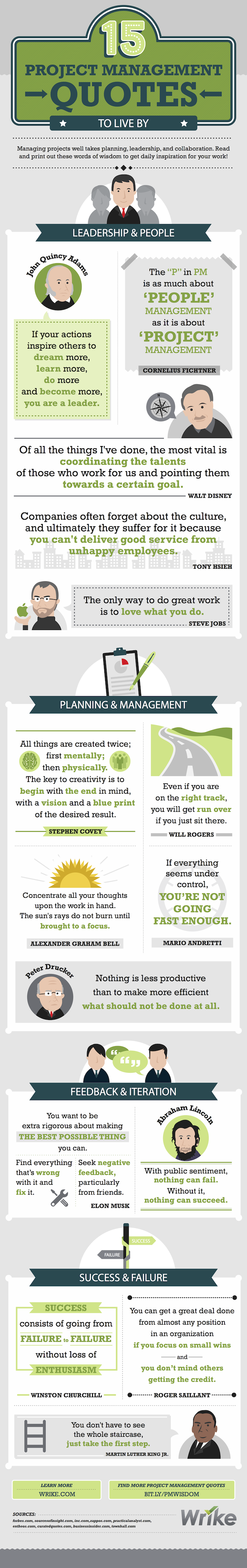 15 inspirational Project Management quotes to live by #infographic