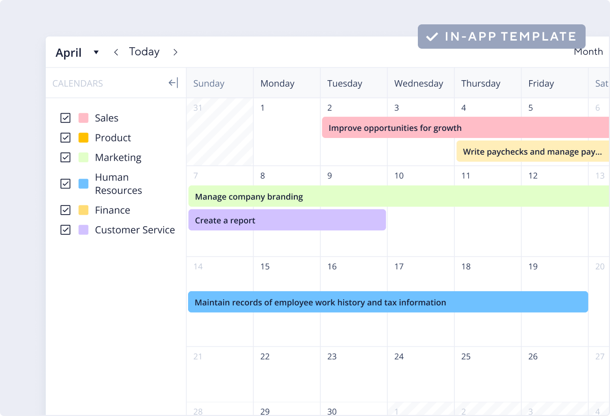 Monthly Planner Template | Wrike
