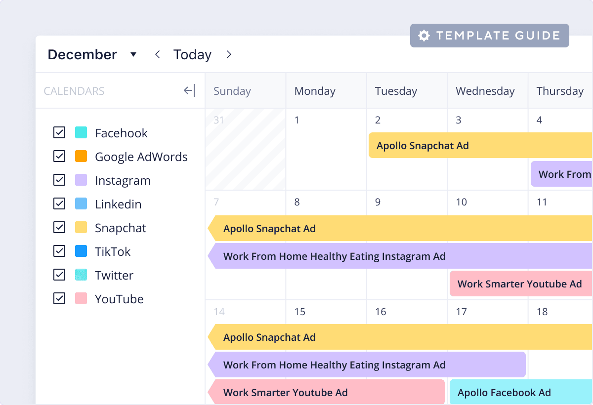 Social Media Calendar Template | Wrike